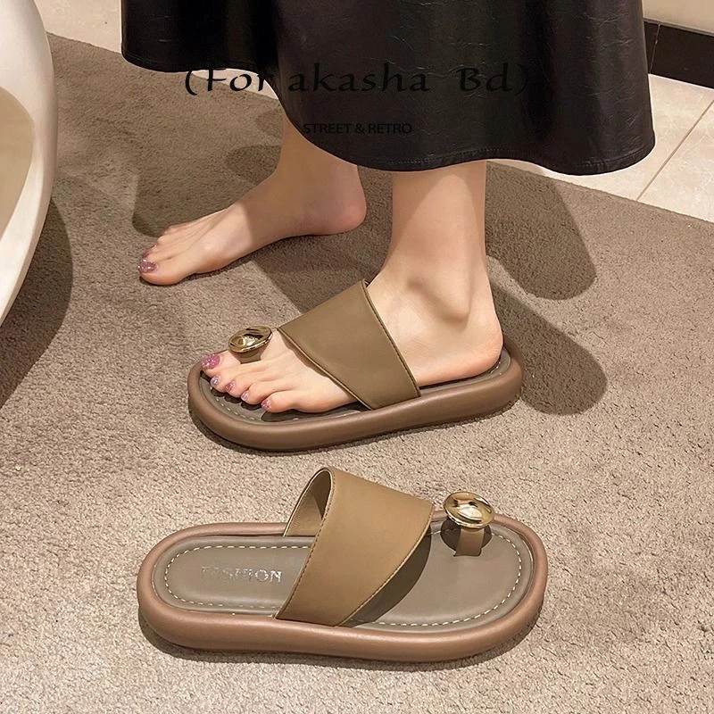 108夏季百搭简约女士凉拖鞋平底室内外穿可爱休闲时尚人字凉拖鞋