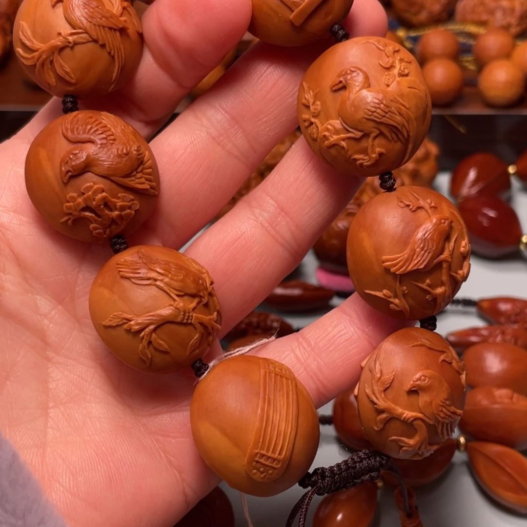 手串/手链橄榄核2.4扁四花老油核鸟语花香