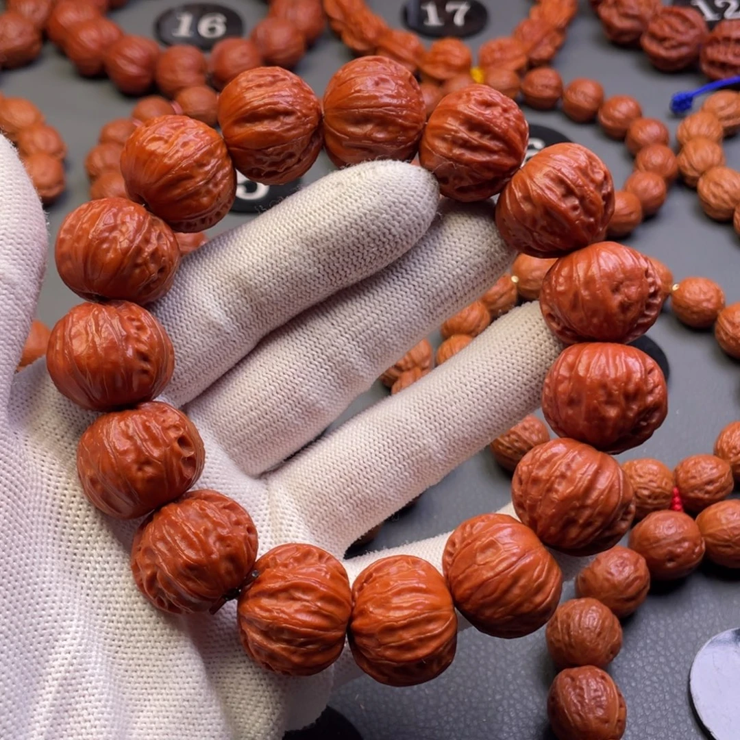 彩***冷手串文玩核桃野生核桃南瓜桩磨盘京八棱手串