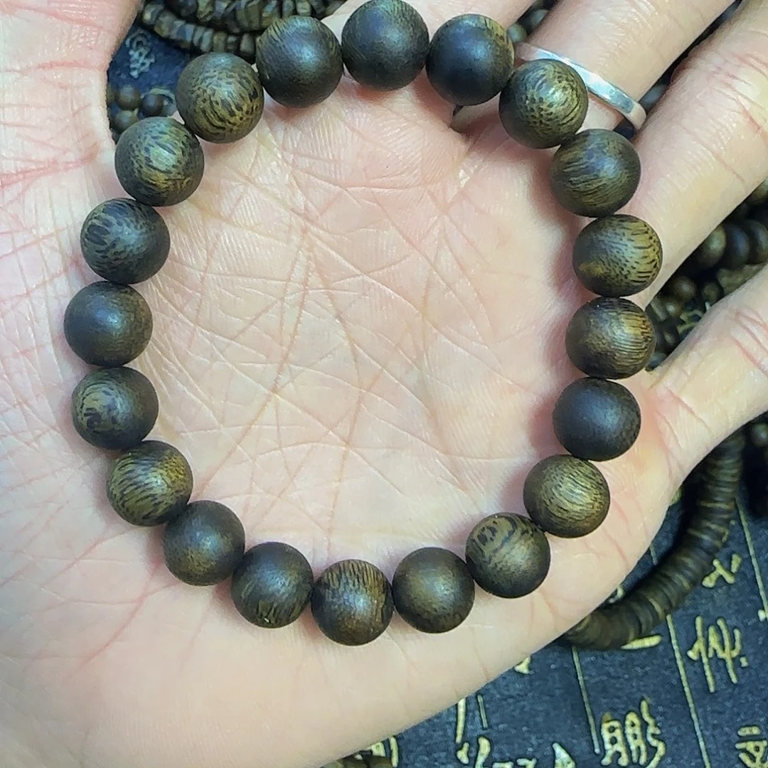 沉香手串不*糖99沉1.0圆珠9.2克