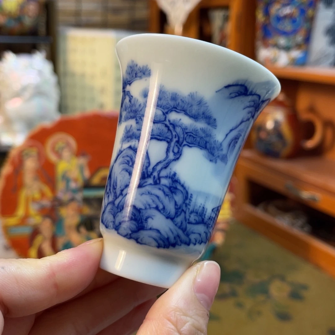 景德镇手绘青花杯杯