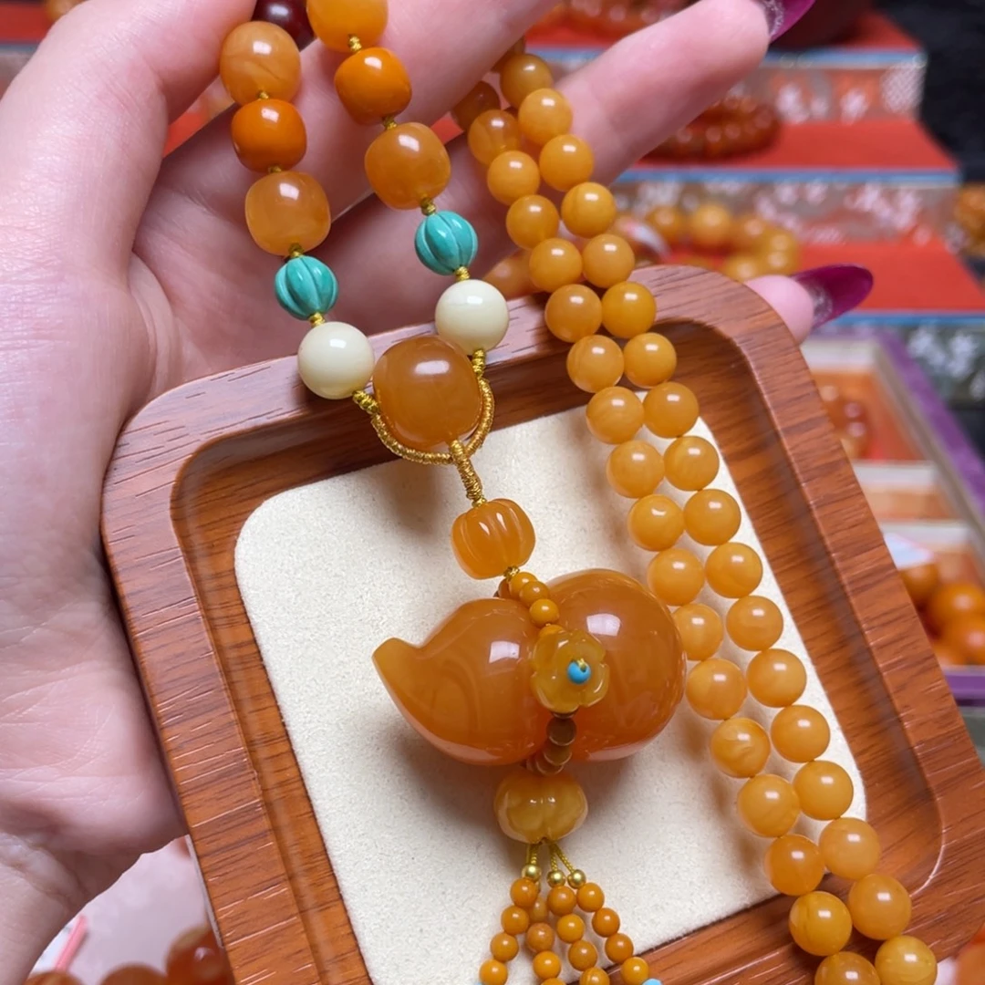 蜜蜡颈饰未镶嵌项链