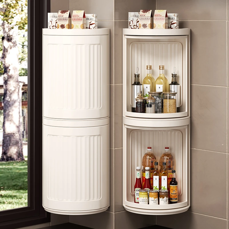 优勤厨房可旋转置物架转角360度家用调味料调料品壁挂免打孔收纳