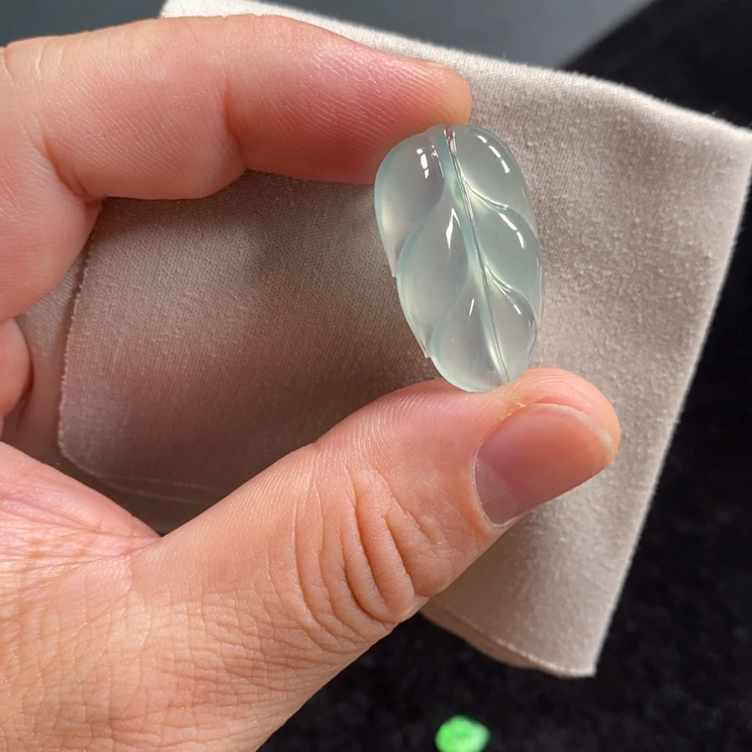 翡翠裸石高冰叶子