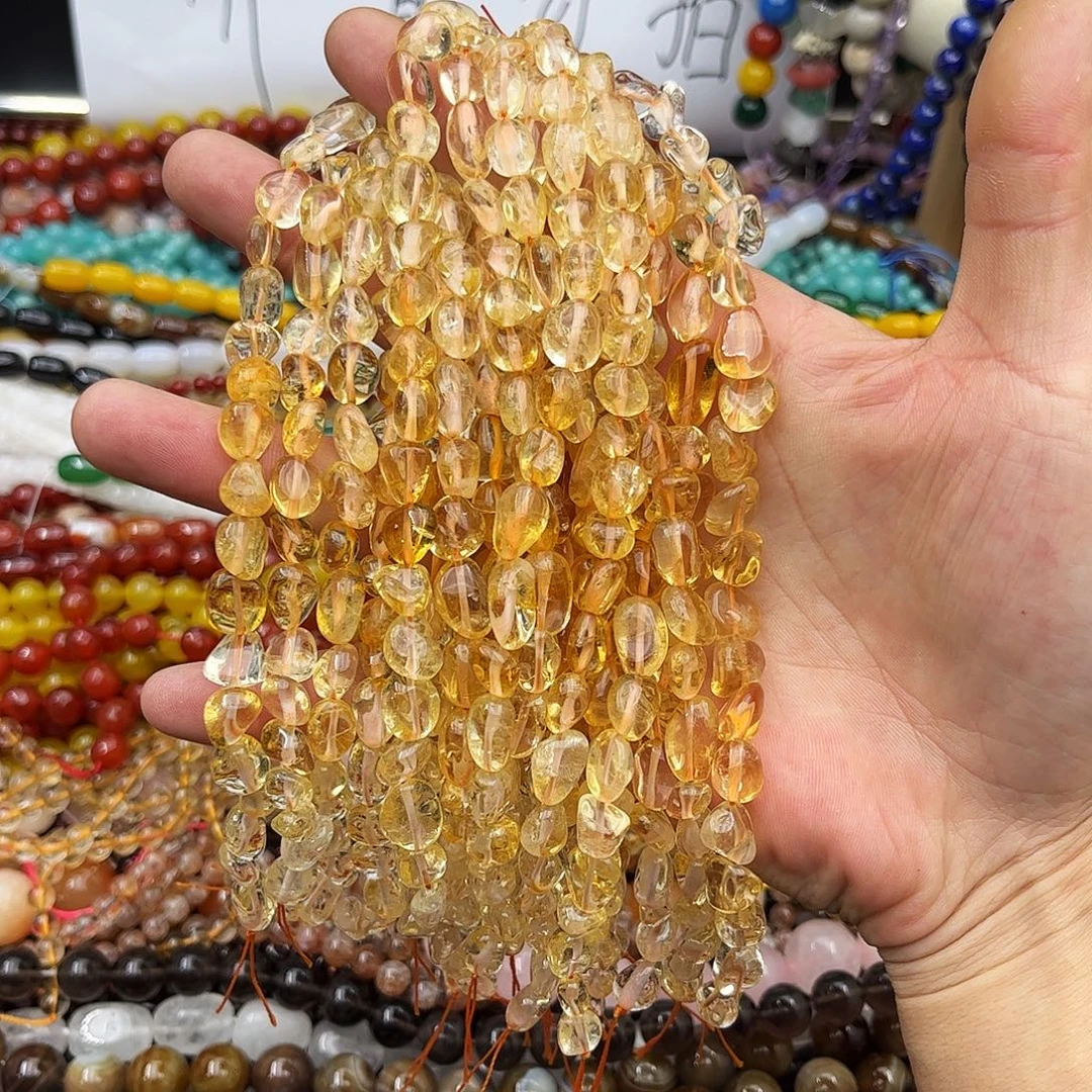 玛瑙/玉髓未镶嵌珠宝半成品天然黄水晶随行小串