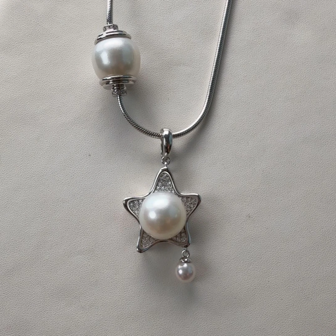 颈饰银S925镶嵌海水珍珠
