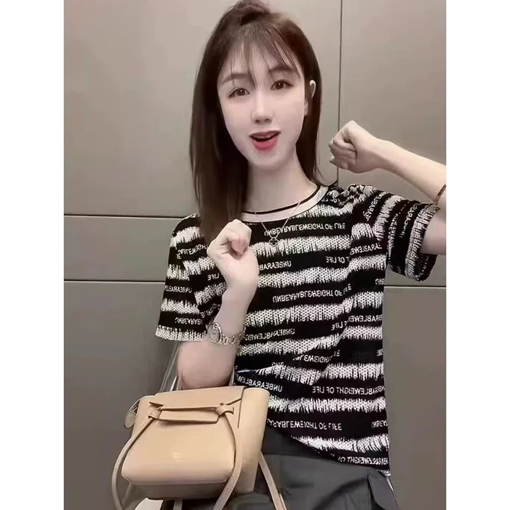 【字母镂空】新款柔软亲肤短袖时尚圆领 新选f994 J09212