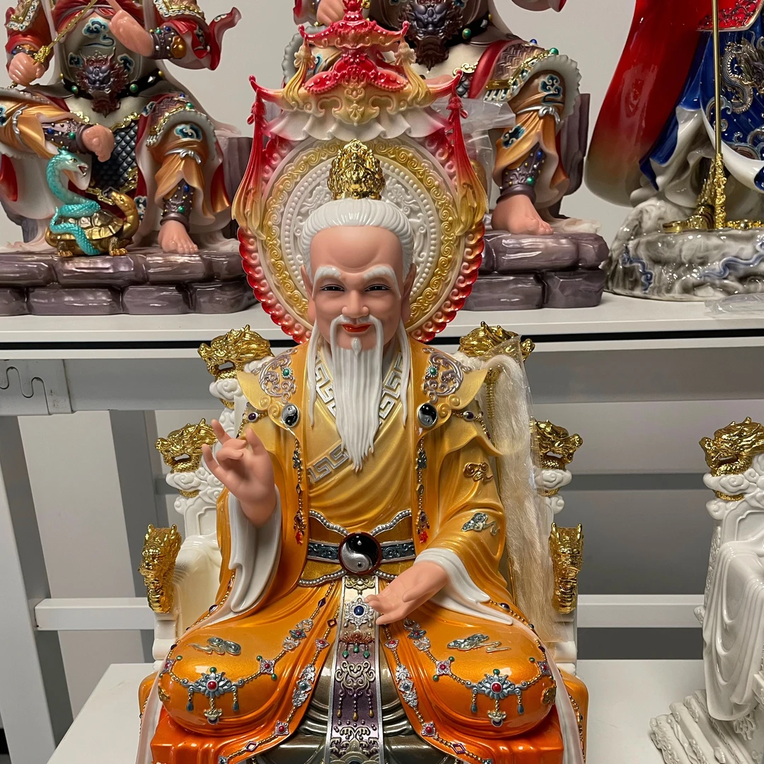 16寸仿瓷工艺品三清摆件  头顶高度40厘米左右