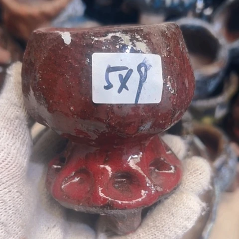 红陶粗陶花盆手工