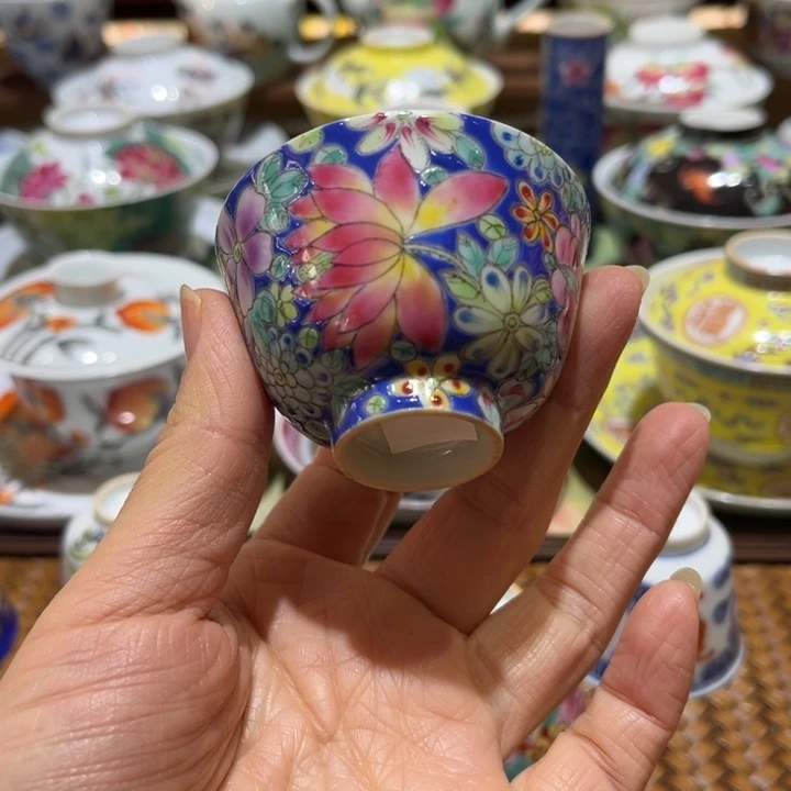 手绘茶杯盖碗陶瓷