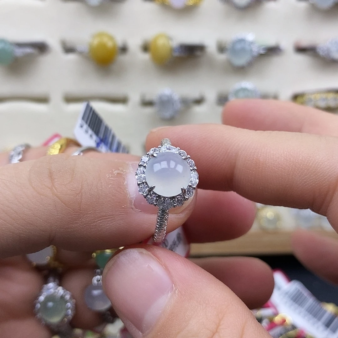 翡翠银S925镶嵌戒指