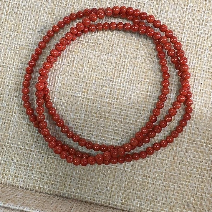 南红玛瑙未镶嵌手链项链多圈原矿南红瓦西满肉满色柿子锦4