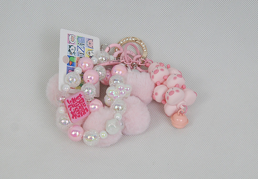 【现场拆】手绘串珠包包挂卡通手机链钥匙扣送朋友节日生日礼物