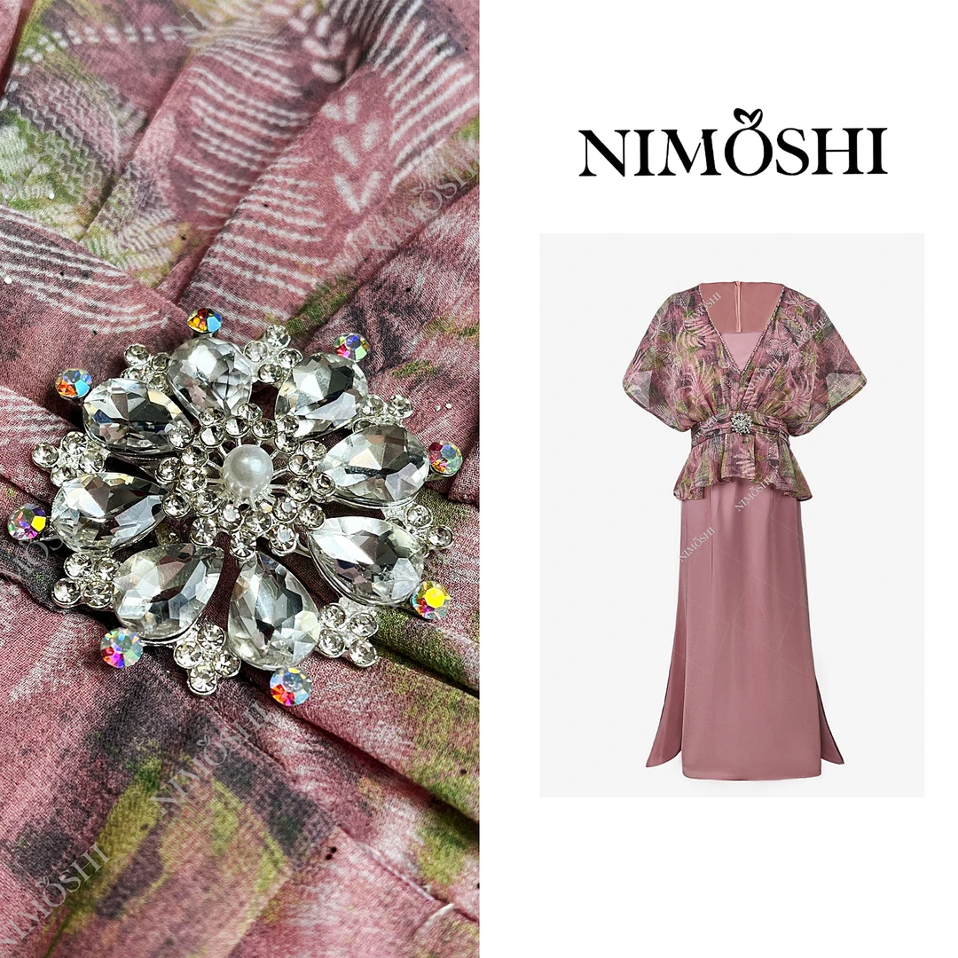 NIMOSHI【倩倩】夏季新款重工印花收腰设计气质显瘦连衣裙Q2056