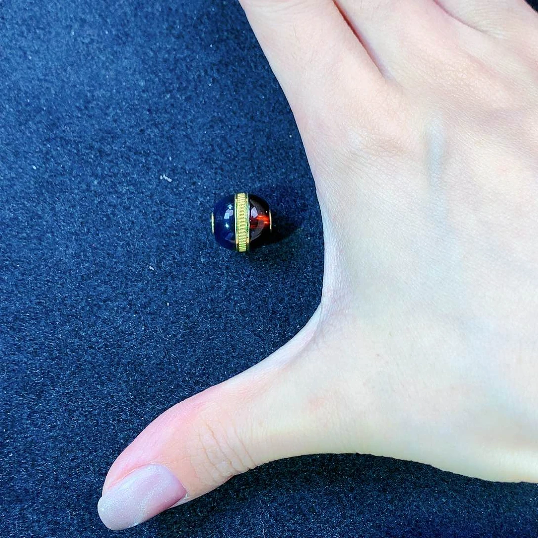 琥珀珠宝奇石银S925镀金镶嵌陶**事