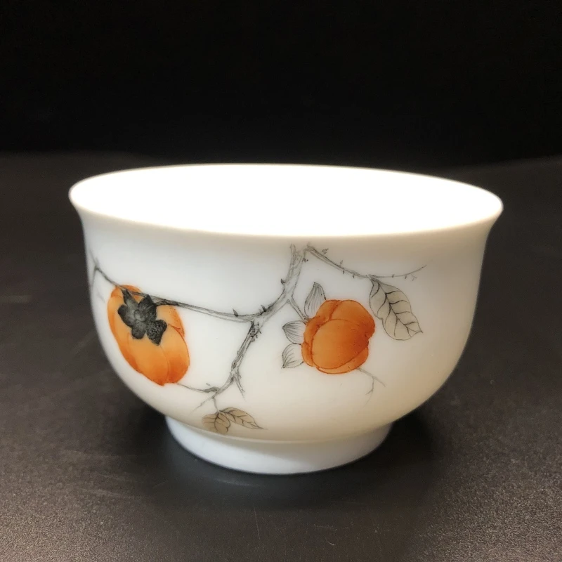 12.27a/N100130/00529/卫容//粉彩柿子炉式杯/口径8/高5/100CC