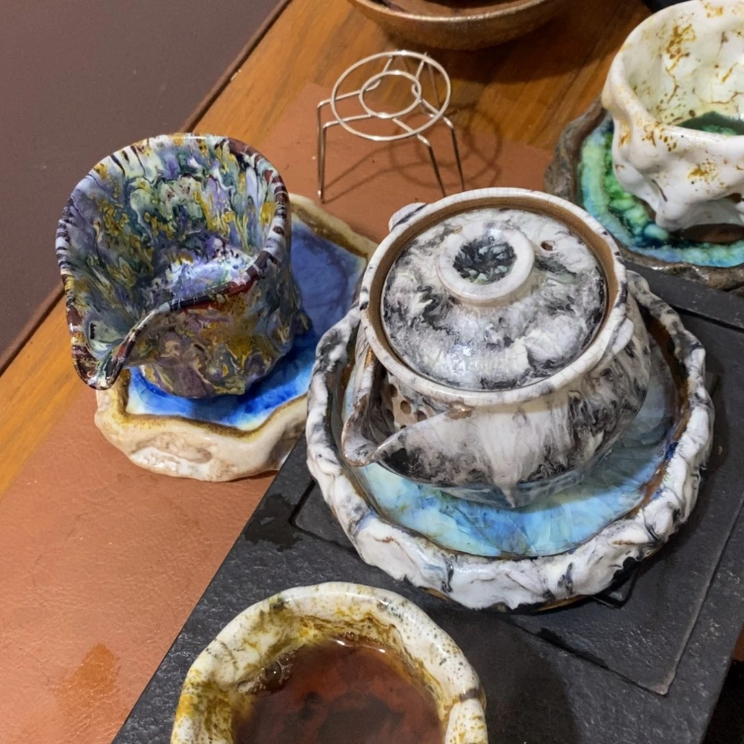 瓷片静七彩岩矿志野烧防拍链接一物一拍