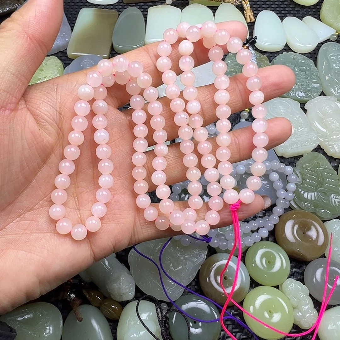 和田玉未镶嵌颈饰卡6多圈