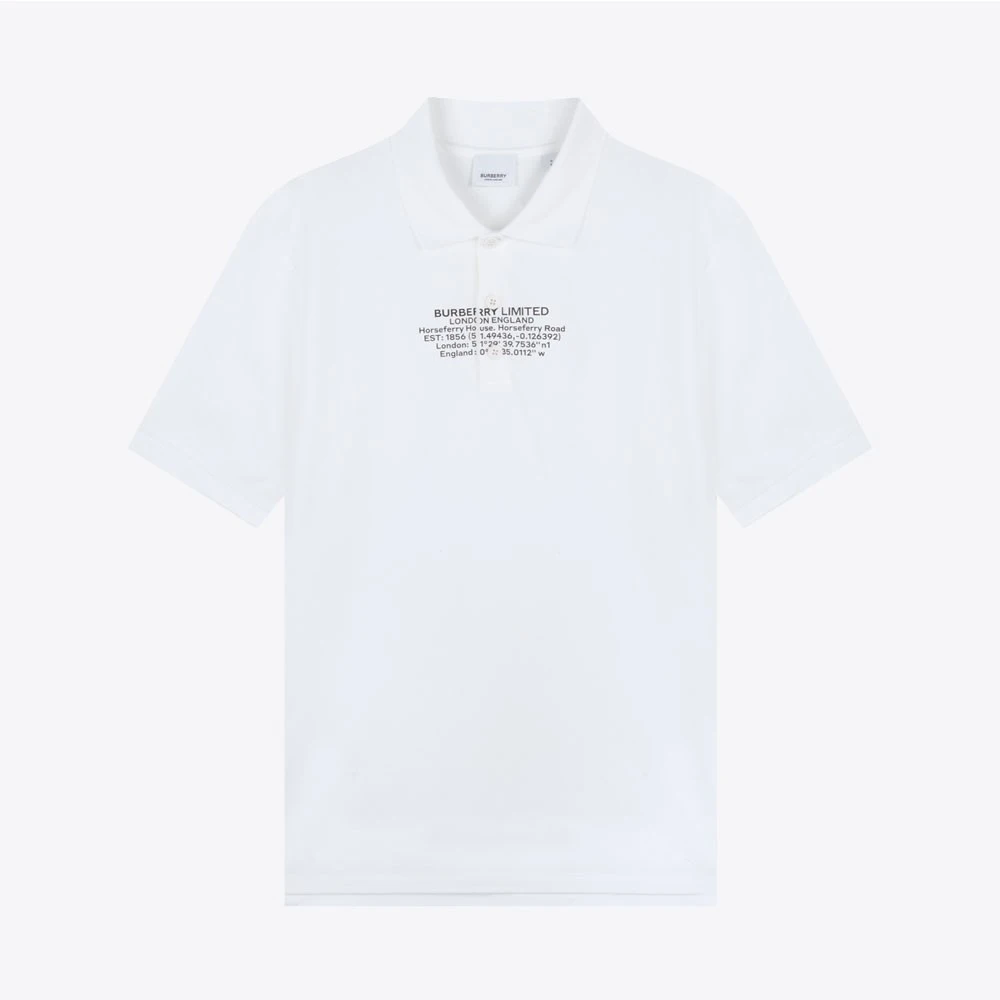 BURBERRY博柏利新品字母印花翻领套头男士休闲短袖polo衫8042751
