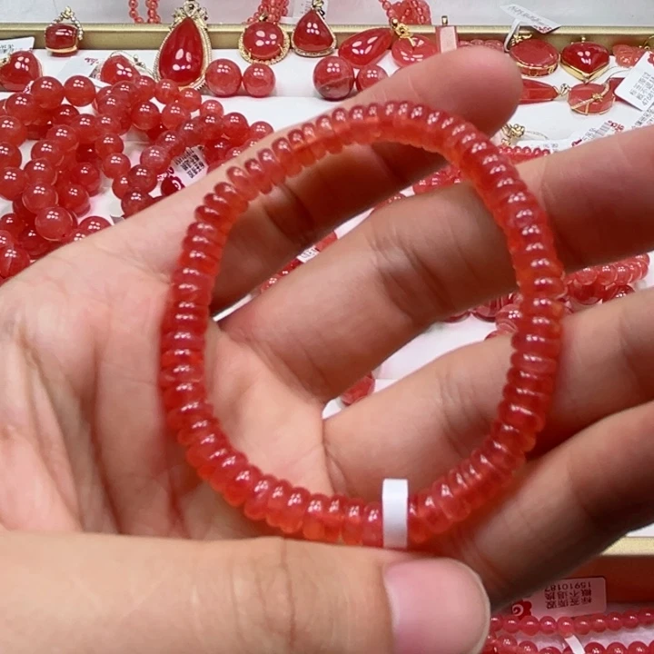 菱锰矿（红纹石）未镶嵌手串