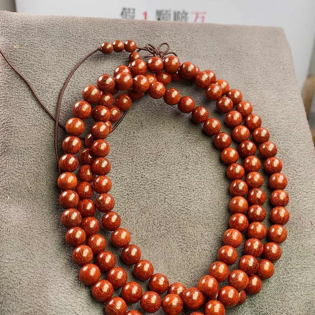 檀香紫檀（小叶紫檀）08原汁原味无胶无蜡108颗泥料