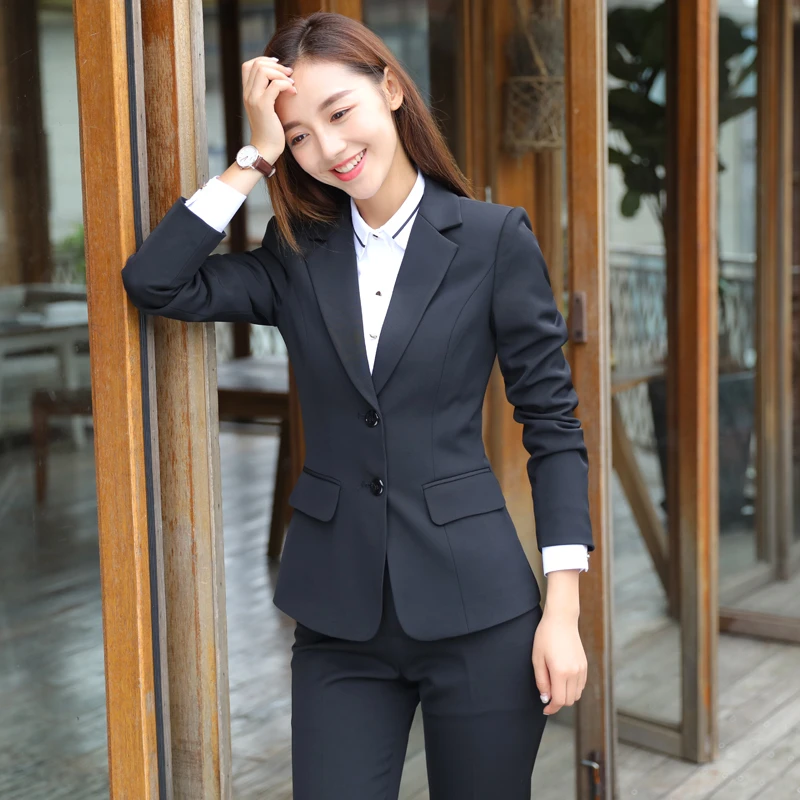 职业套装女时尚气质春秋面试正装上班西装工作服大学生工装西服女