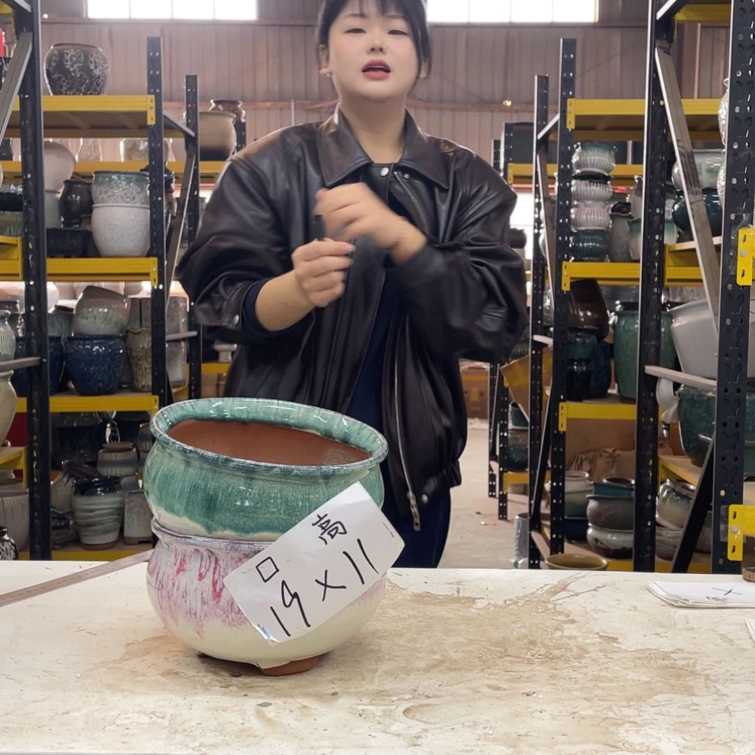 宜兴紫砂粗陶花盆