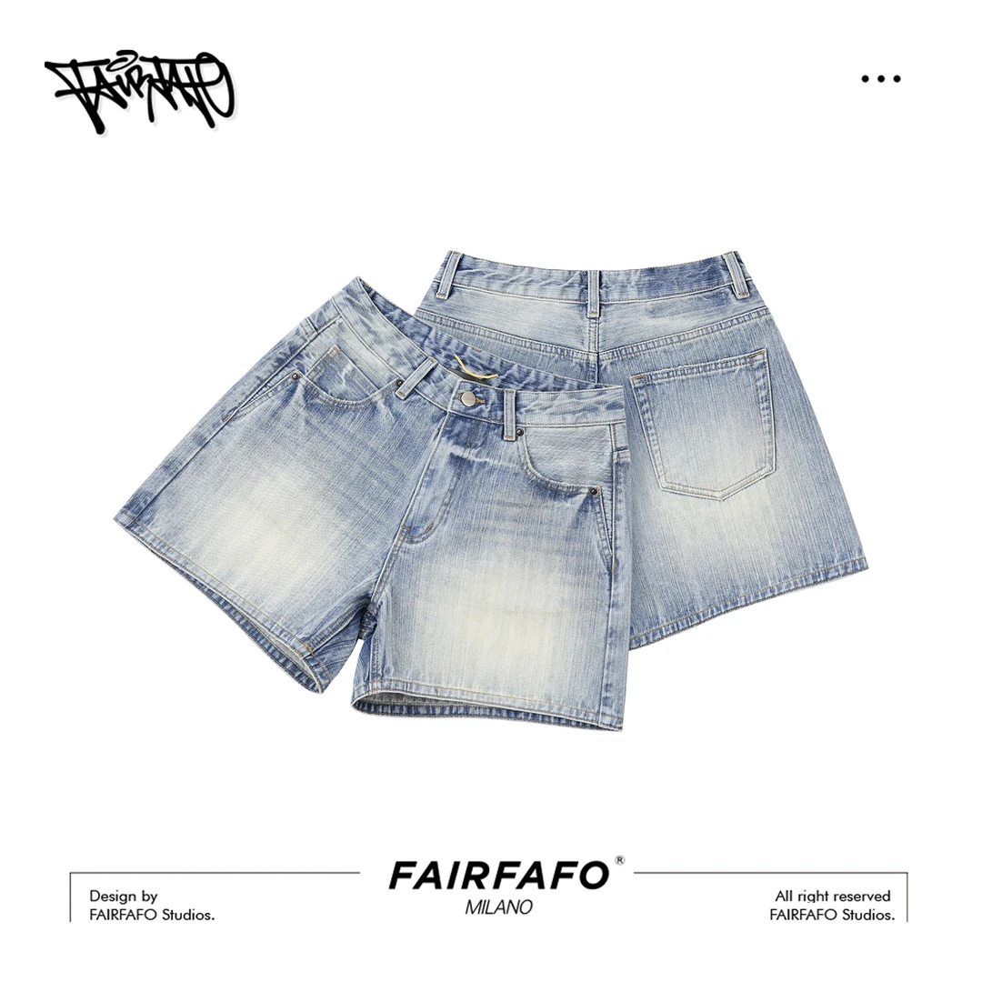 【重工洗水牛仔短裤】FC5KB0790商务休闲宽松日常百搭款牛仔短裤