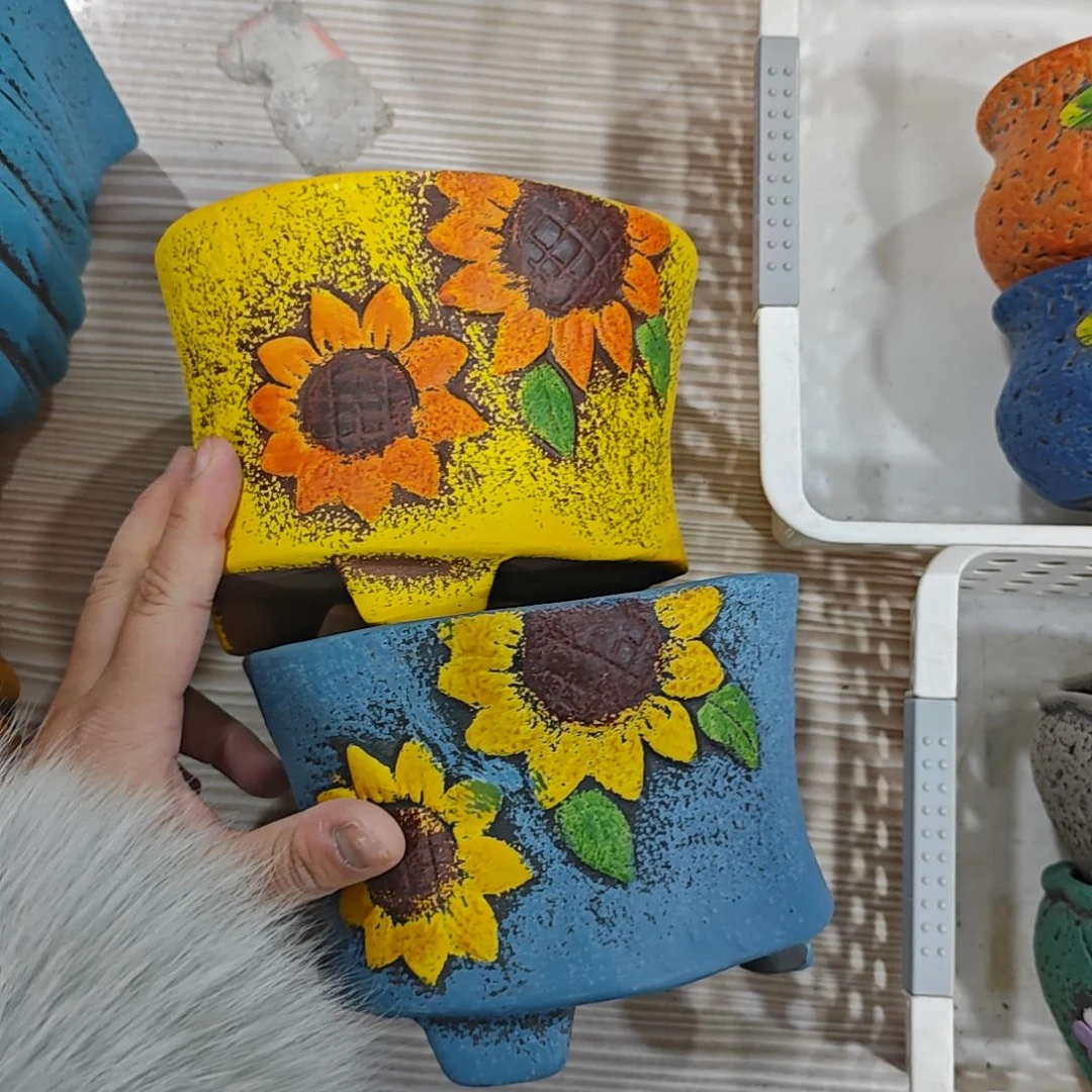 红陶吸水透气的白陶花盆凑满12发货