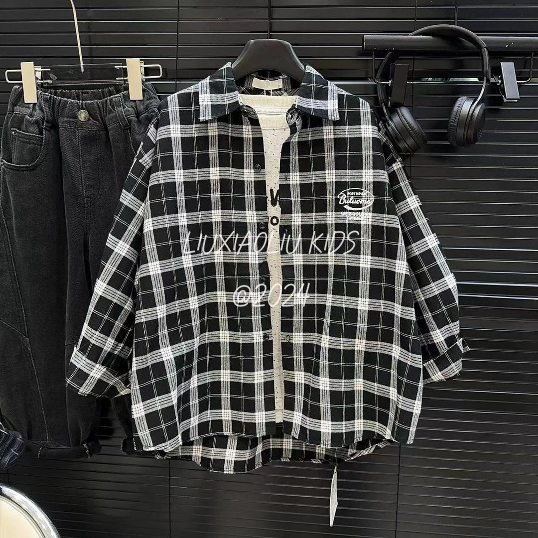 杭州六小六正版 BY LIUXIAOLIU韩版高货秋季儿童衬衫4244