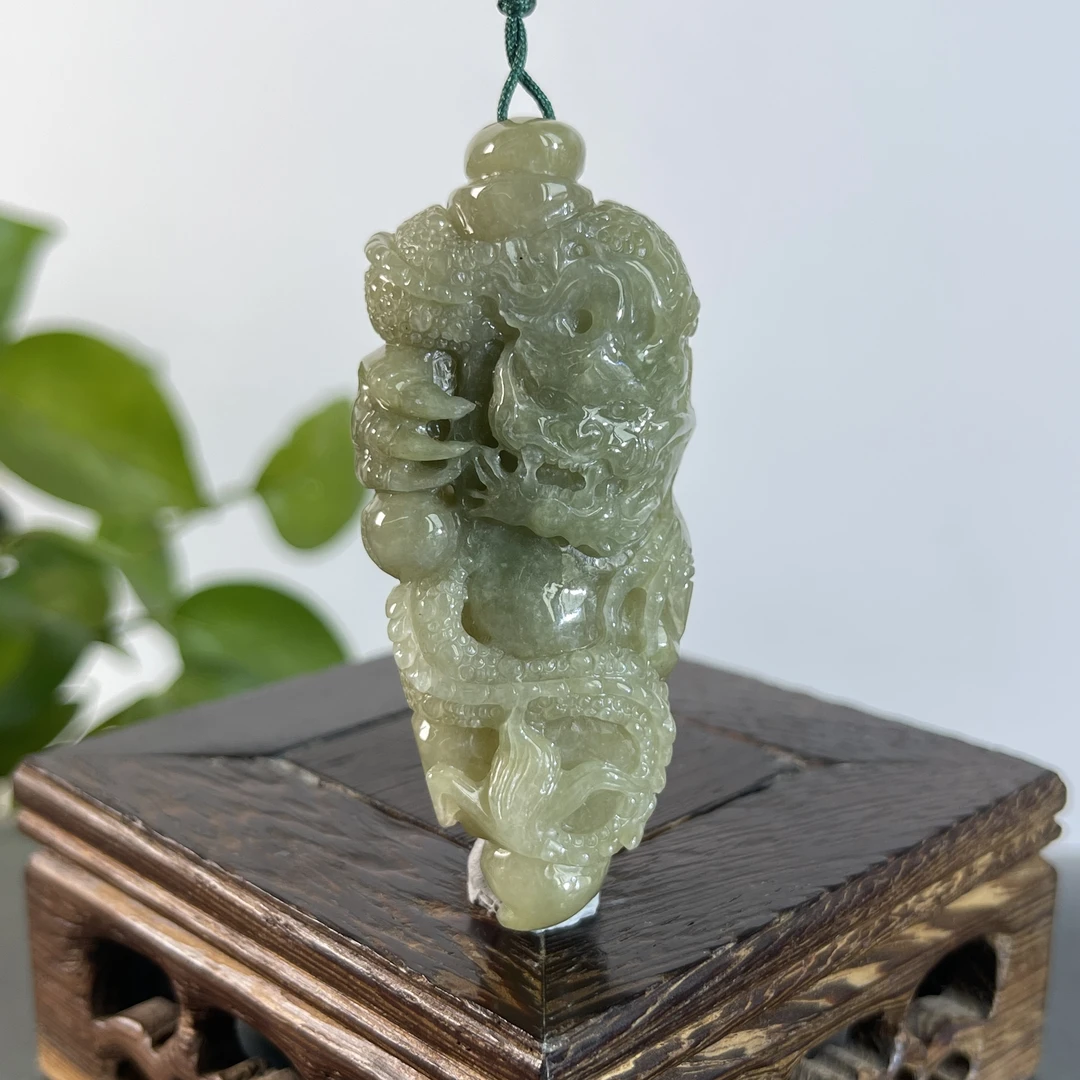 JYB03-60  天然缅甸A货翡翠  盘龙柱