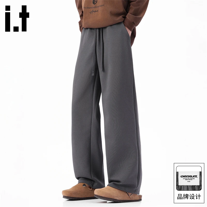 it :CHOCOOLATE宽松直筒休闲裤男生卫裤春秋潮牌垂感运动阔腿长裤