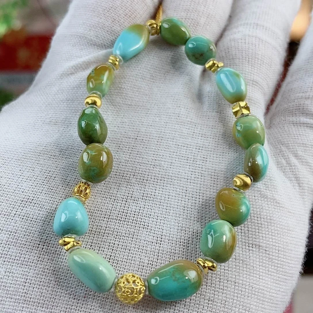 绿松石珠宝奇石18K金镶嵌