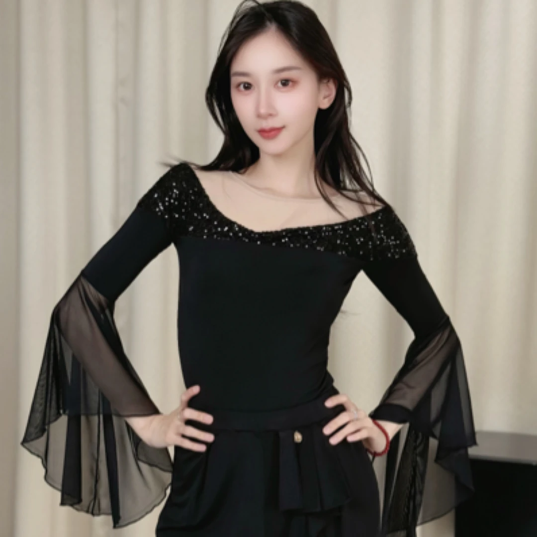 【断码清】丹珍舞服摩登舞国标练功服上衣M3-10