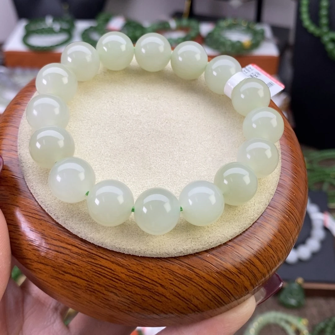 和田玉手链未镶嵌晴水卡12