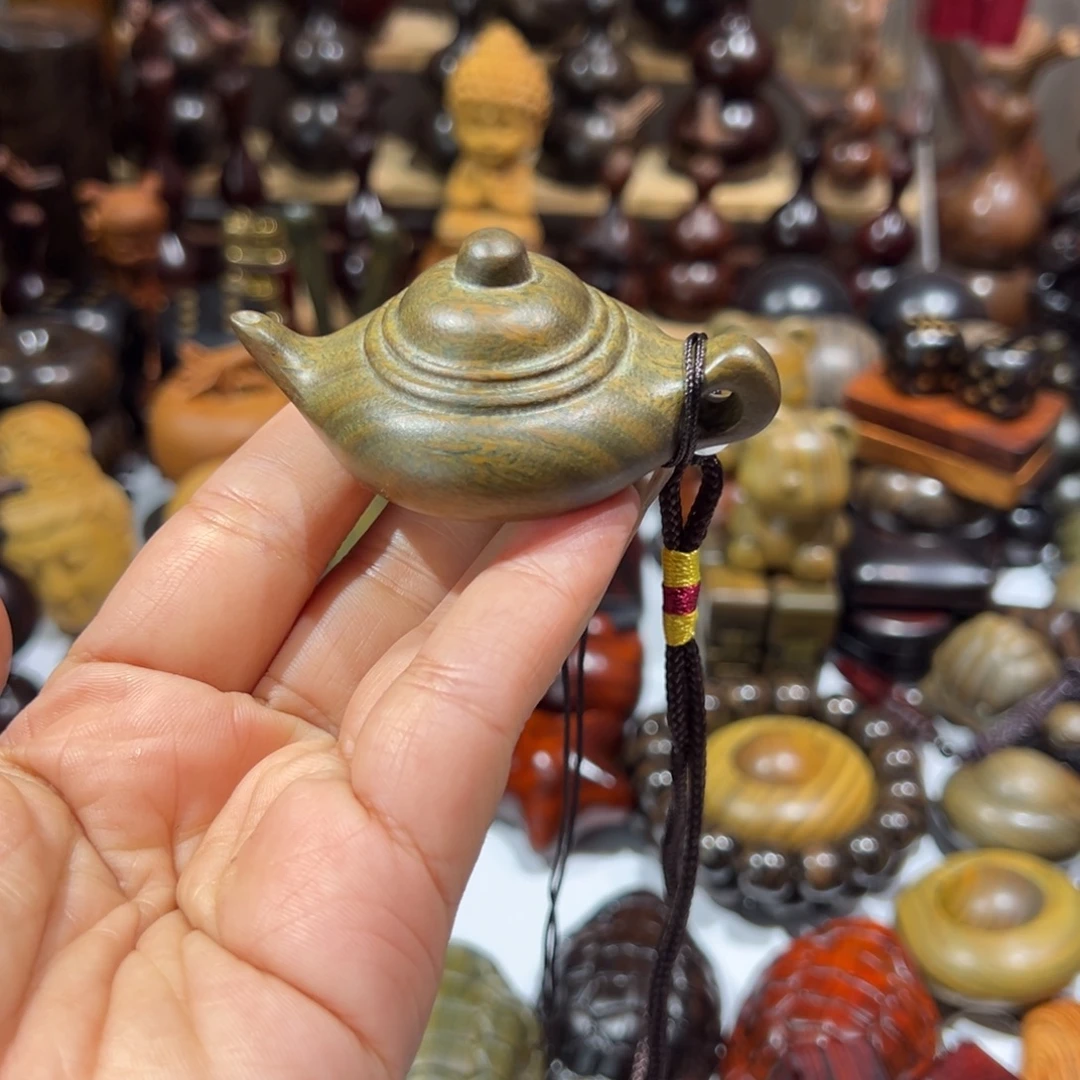 香榧木把把壶把把壶绿檀