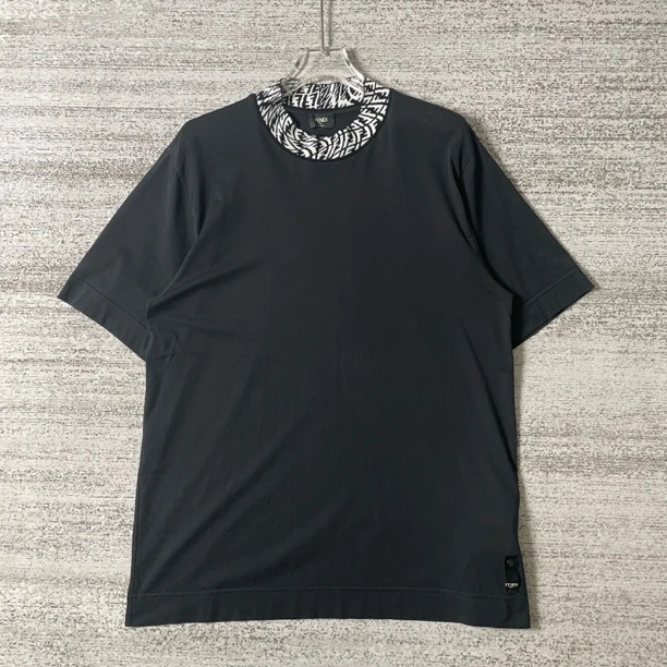 99新 FENDI/芬迪 FF小圆领纯色短袖/XL码/6884