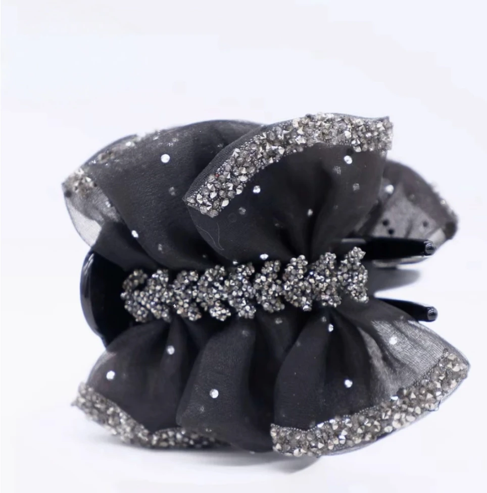 古思礼【麦冬】百搭款显气质丸子夹 新款网红简约网纱百搭抓夹头饰