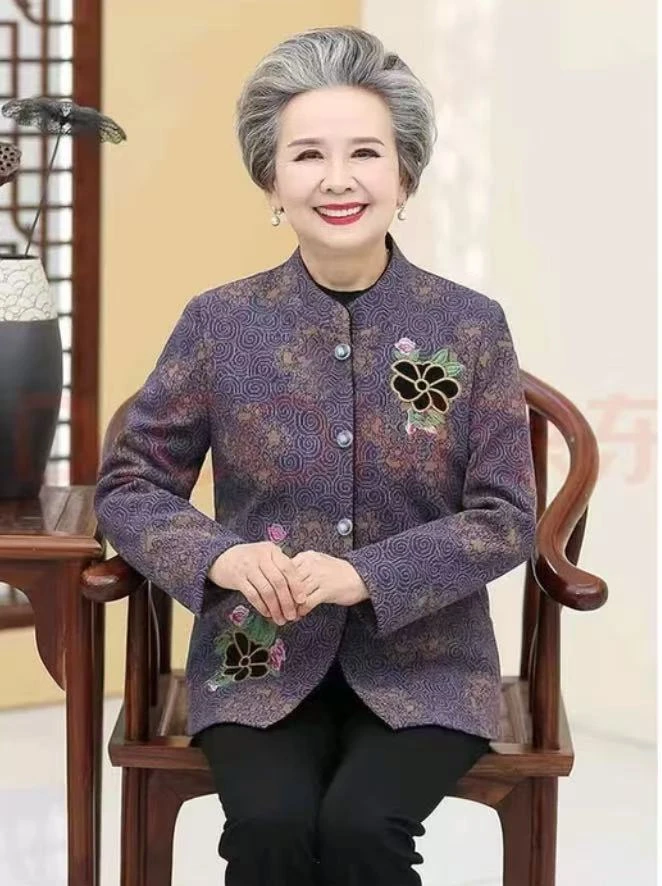 奶奶装秋装唐装外套老年人春秋上衣