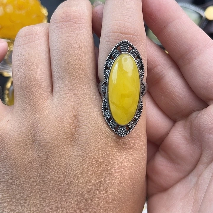 琥珀银S925镶嵌裸石