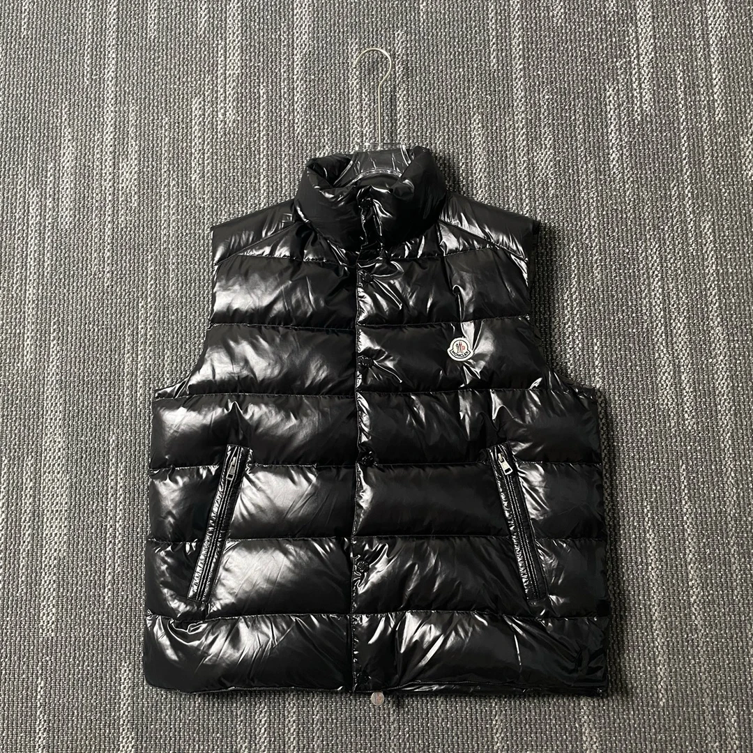 99新 MONCLER 徽标Logo亮面羽绒马甲/5码/5691