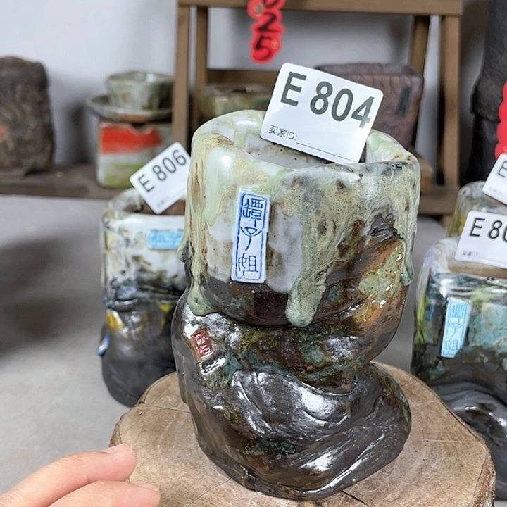 紫砂花盆小白孤品 内口5.5