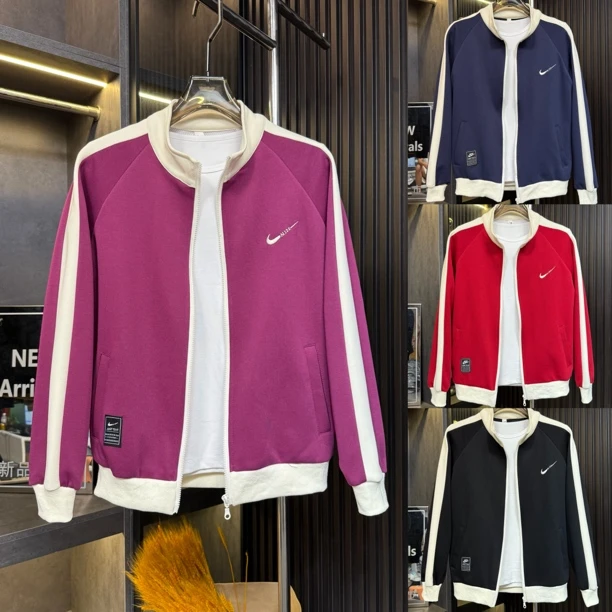 秋季新款立领重工艺刺绣百搭休闲针织夹克外套1017