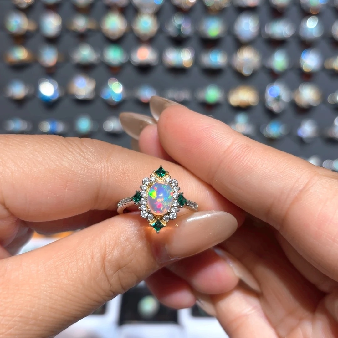 欧泊银S925镶嵌戒指