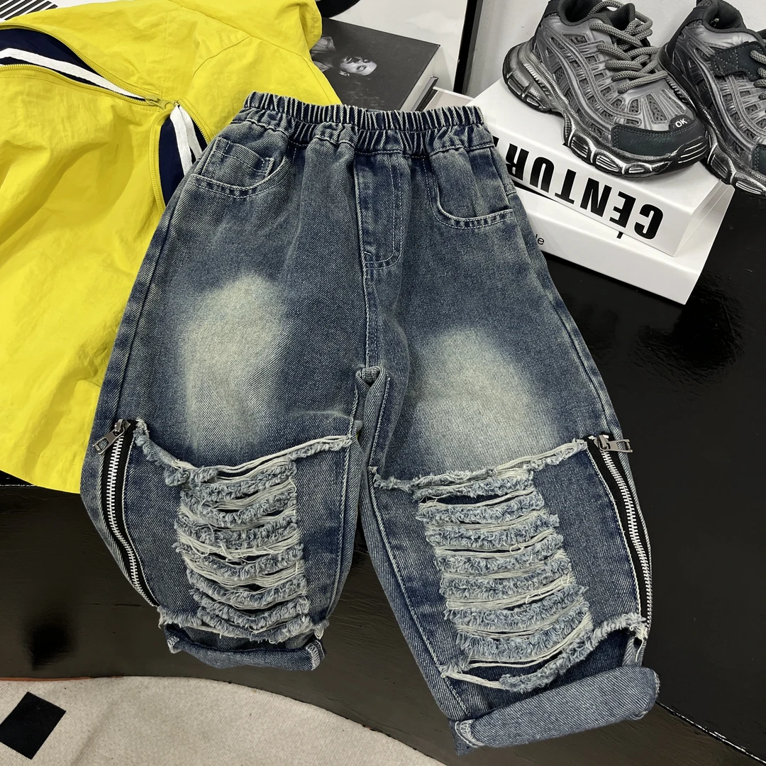 206 儿童裤子春秋款2025新款时髦牛仔裤