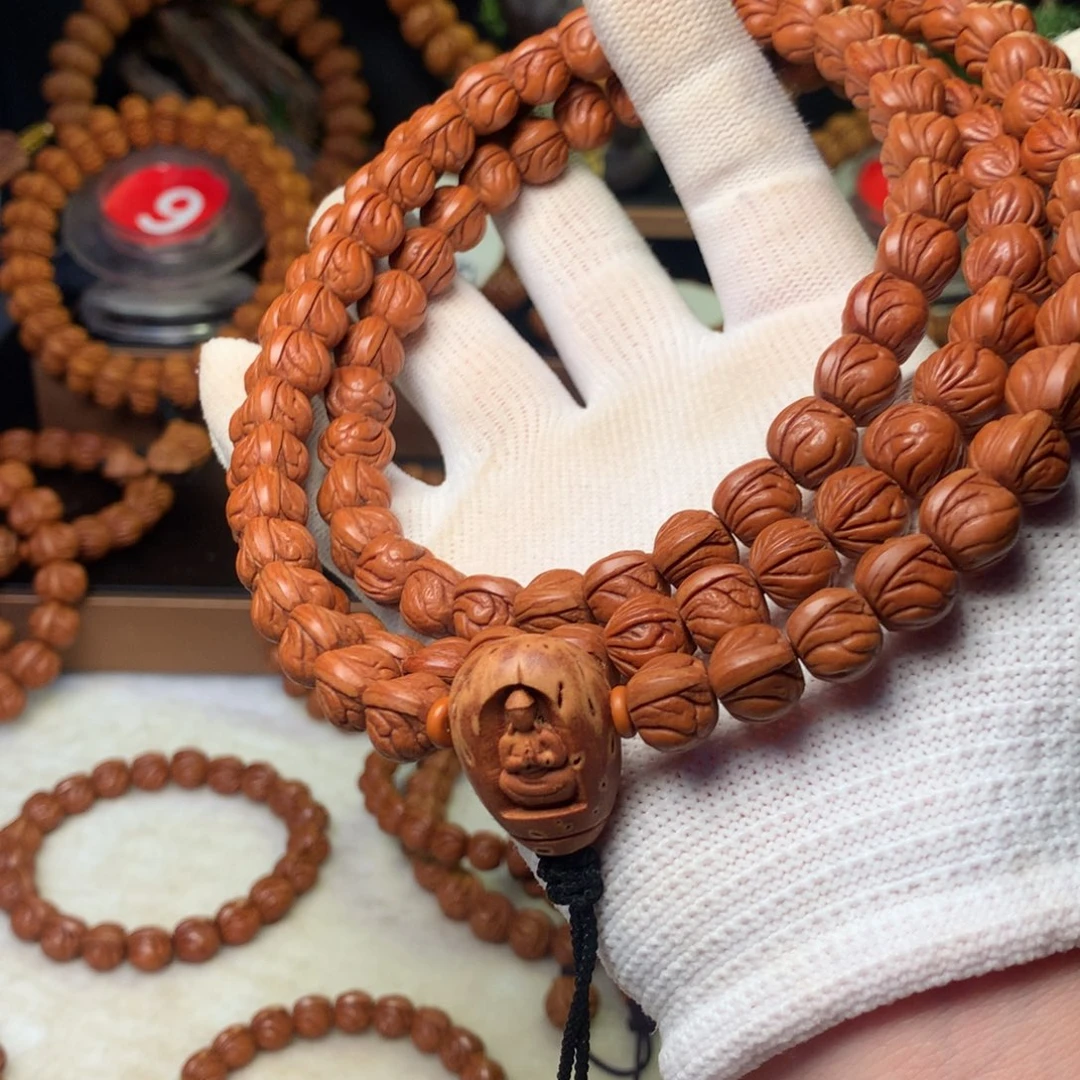 桃核手串阿*秦岭龙纹桃核