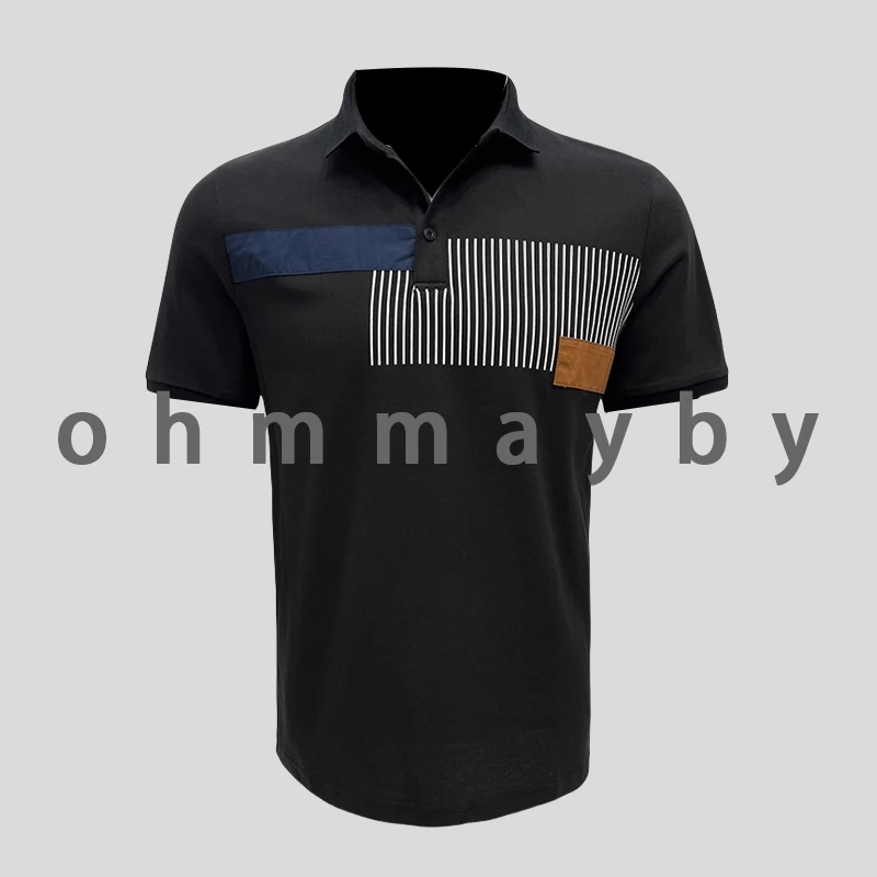 ohmmayby凉感丝芙珠地棉短袖polo衫男夏季新款休闲翻领冰丝T恤
