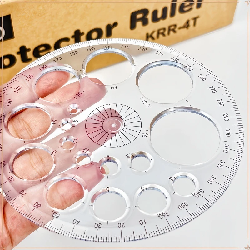 多功能模板360度学生画圆用品教学办公文具量角器绘图多功能几何