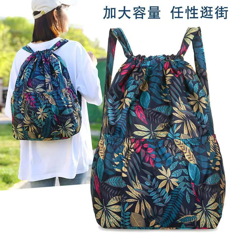 新款大容量包轻便束口抽绳双背包户外收纳包