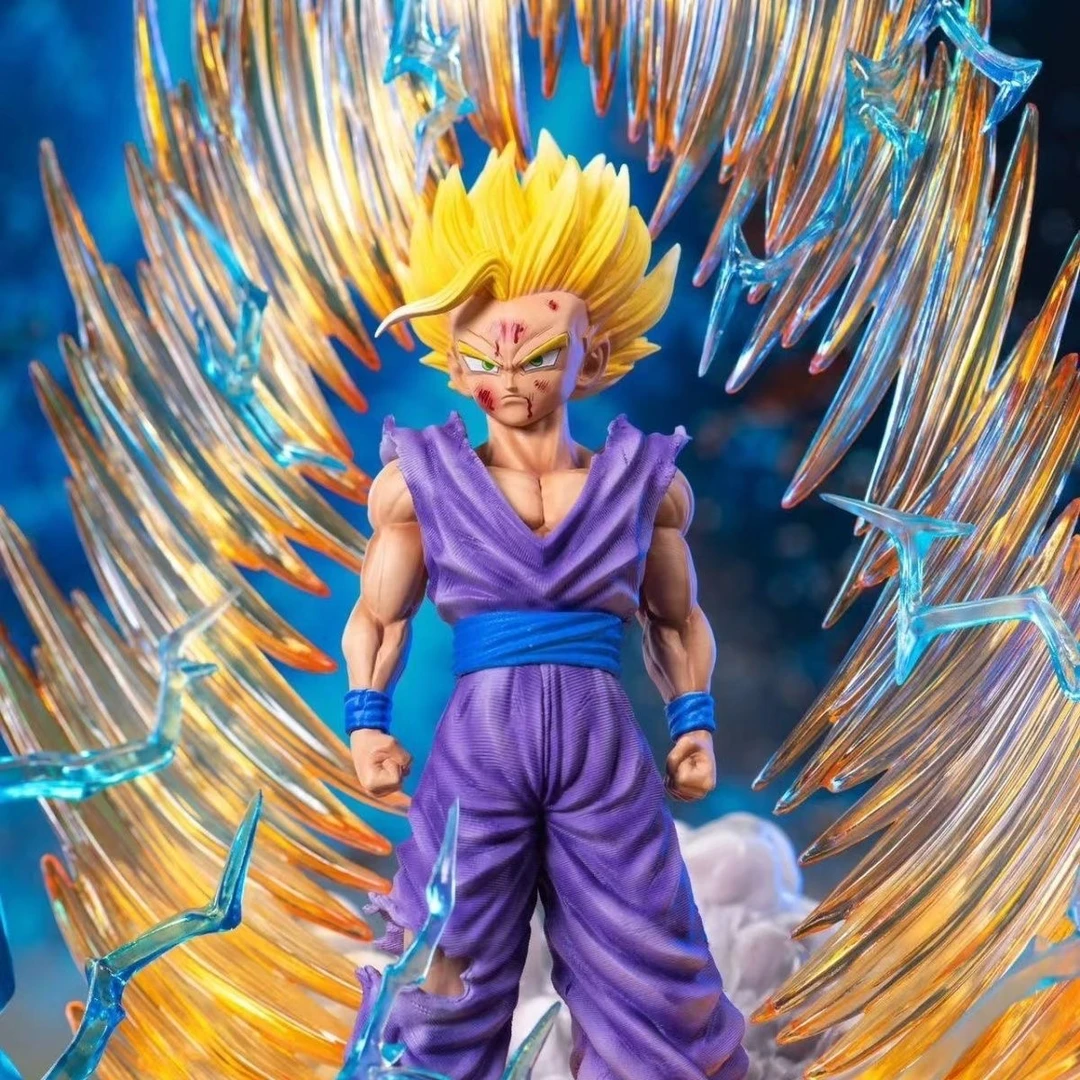 全喷油典藏版原模超二悟饭 双半身像 插电发光 手办模型